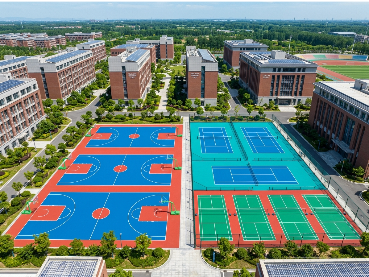 大连市硅PU球场预制型塑胶跑道 - 一站式服务